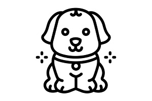 Puppy pup black icon, an Outline Icon by Creative priyanka