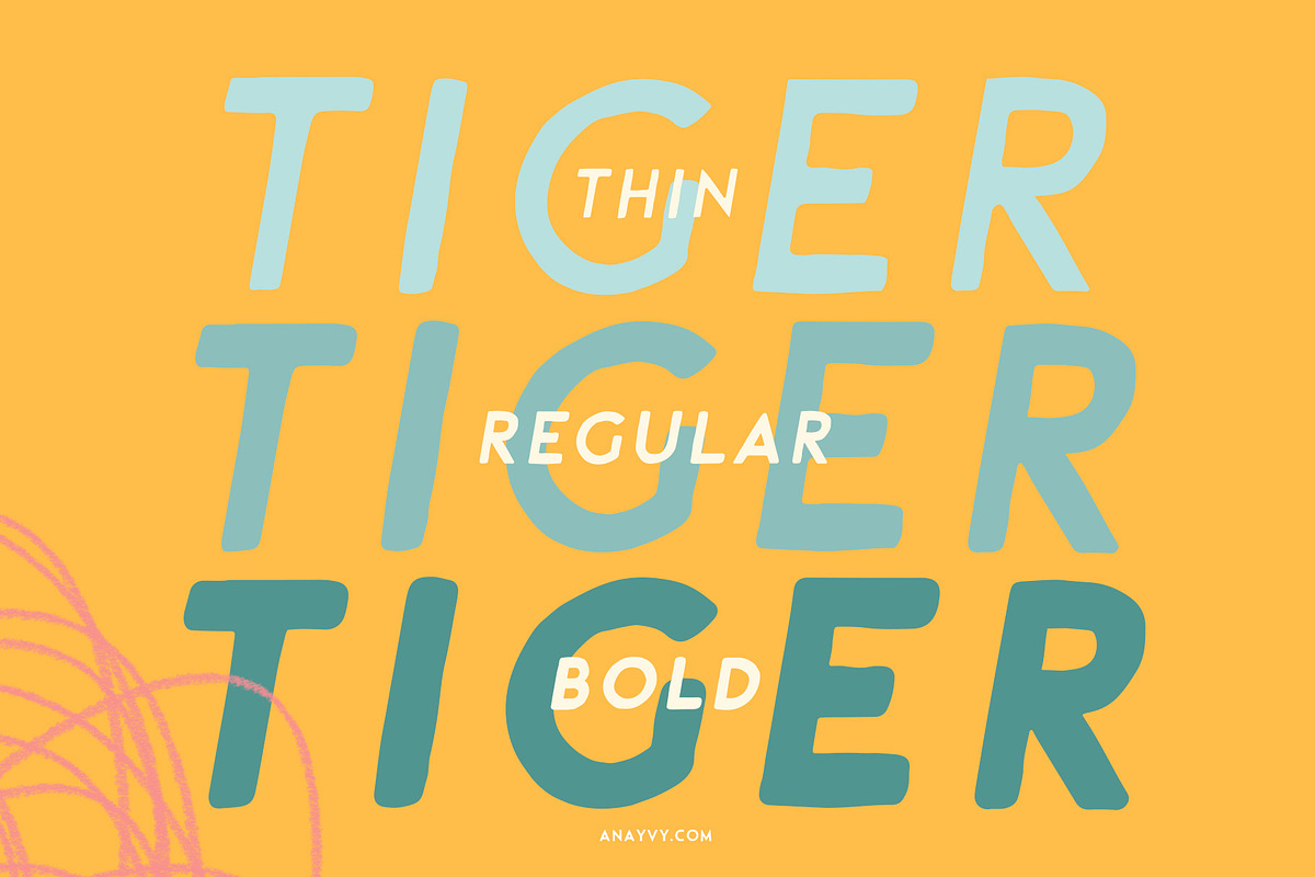 TIGERMILK handpainted cutiepie font, a Handwritten Font by ana & yvy (Photo 2 of 15)