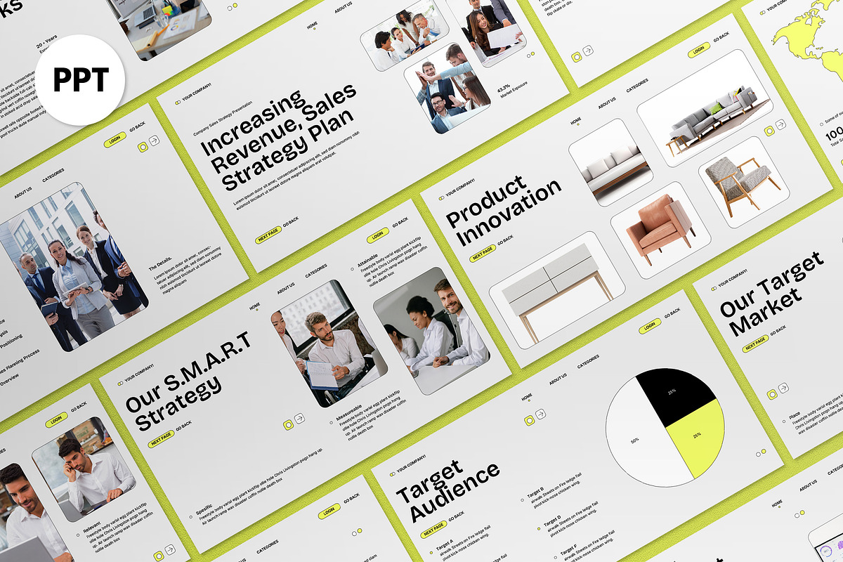 White Yellow Sales Strategy Plan PPT, a Presentation Template by graphicook (Photo 1 of 5)