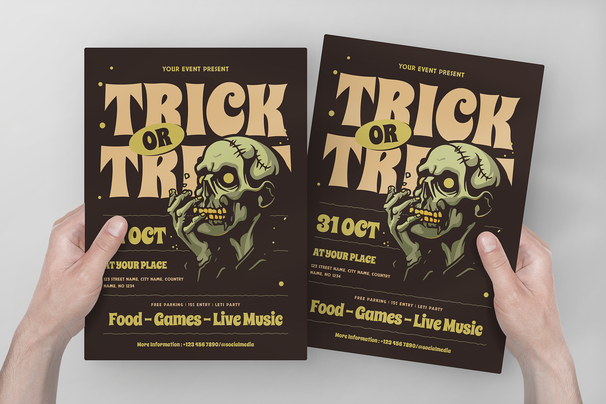 Trick Or Threat Flyer, a Flyer Template by Annora Studio (Photo 4 of 5)