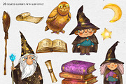 Magic school. Wizard witch clipart, an Education Illustration by Belusuab (Thumbnail 2 of 9)