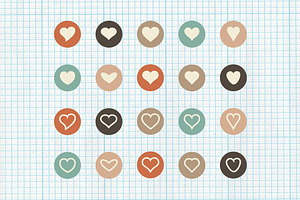 Flat Heart Icons