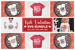 Kids Valentine SVG Bundle, a Graphic by CraftlabSVG