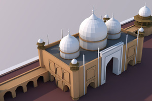 Low Poly Taj Mahal Landmark