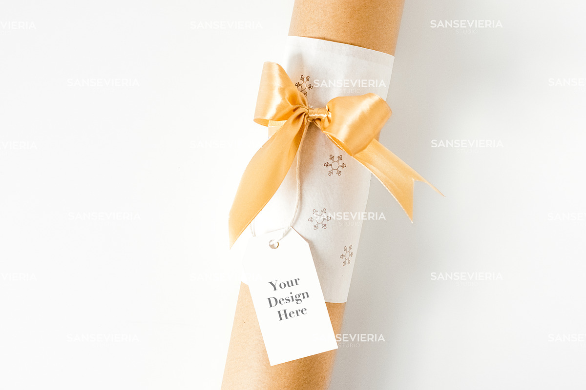 Christmas gift tag mock up, a Packaging Mockup by Grace White (Photo 1 of 3)