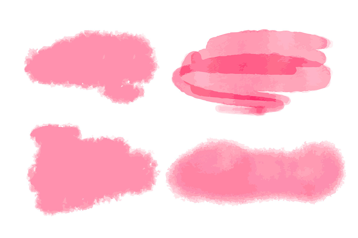 Raspberry-pink watercolor stains set, a Texture Illustration by Tati_Kli (Photo 3 of 3)