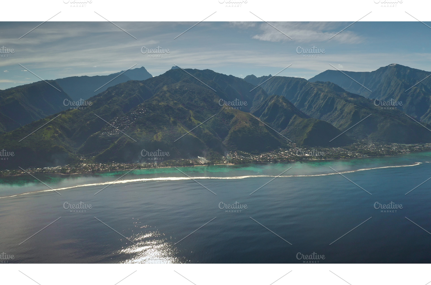Aerial view of a coastal town, a Nature Photo by Goinyk