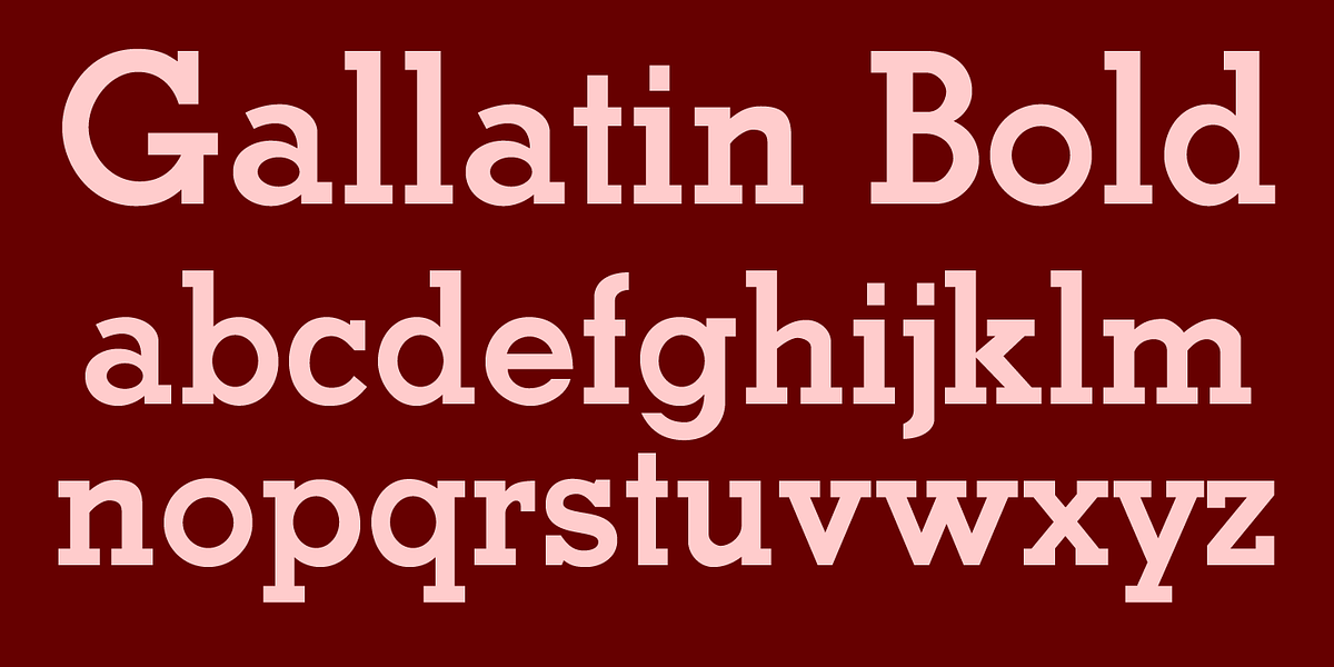 Gallatin Bold, a Slab Serif Font by Wooden Type Fonts