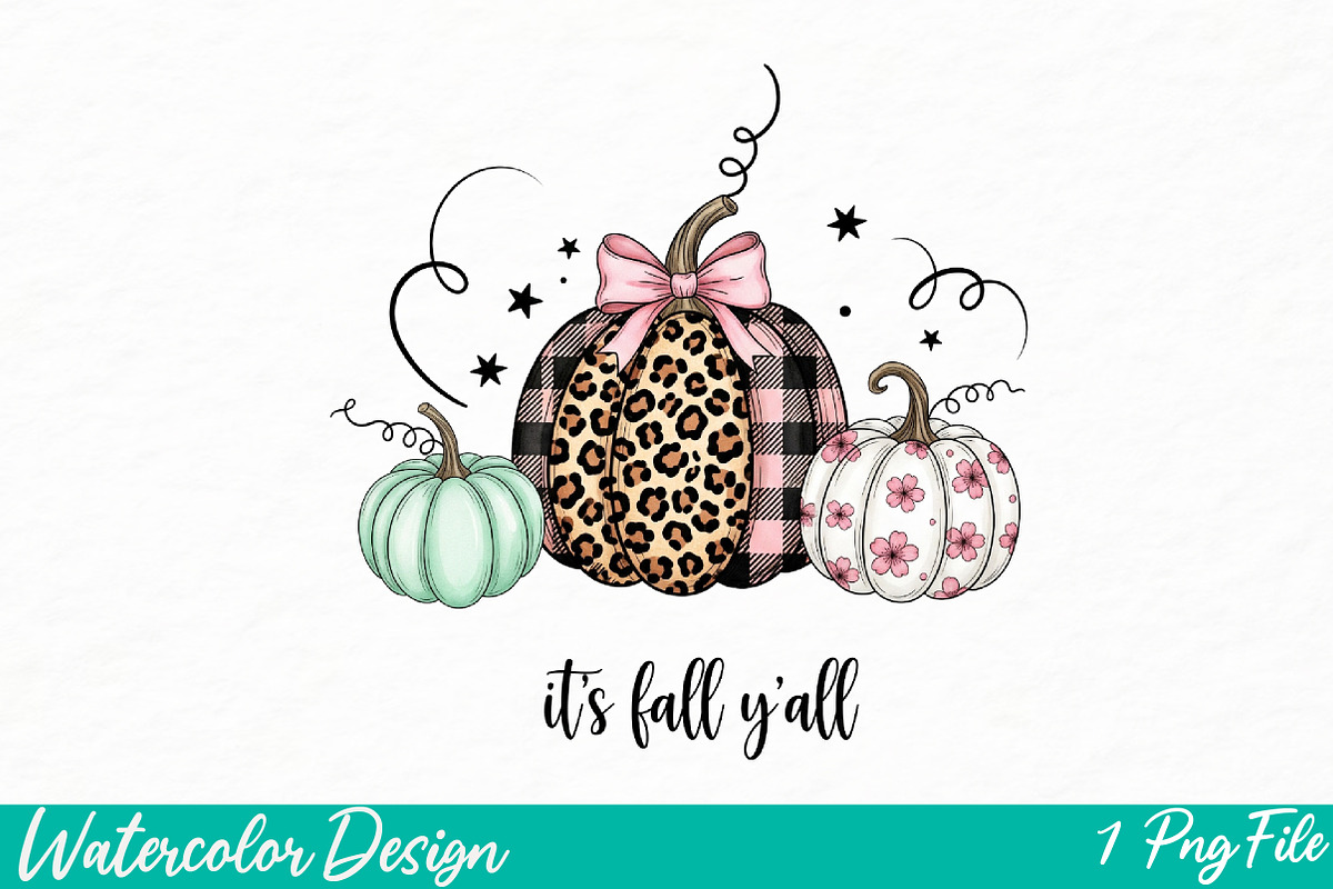 It's fall y'all Png, an Illustration by Watercolor design (Photo 1 of 3)