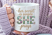 SHE Prays Faux Embroidery Christian, an Illustration by CraftArtStudio (Thumbnail 3 of 4)