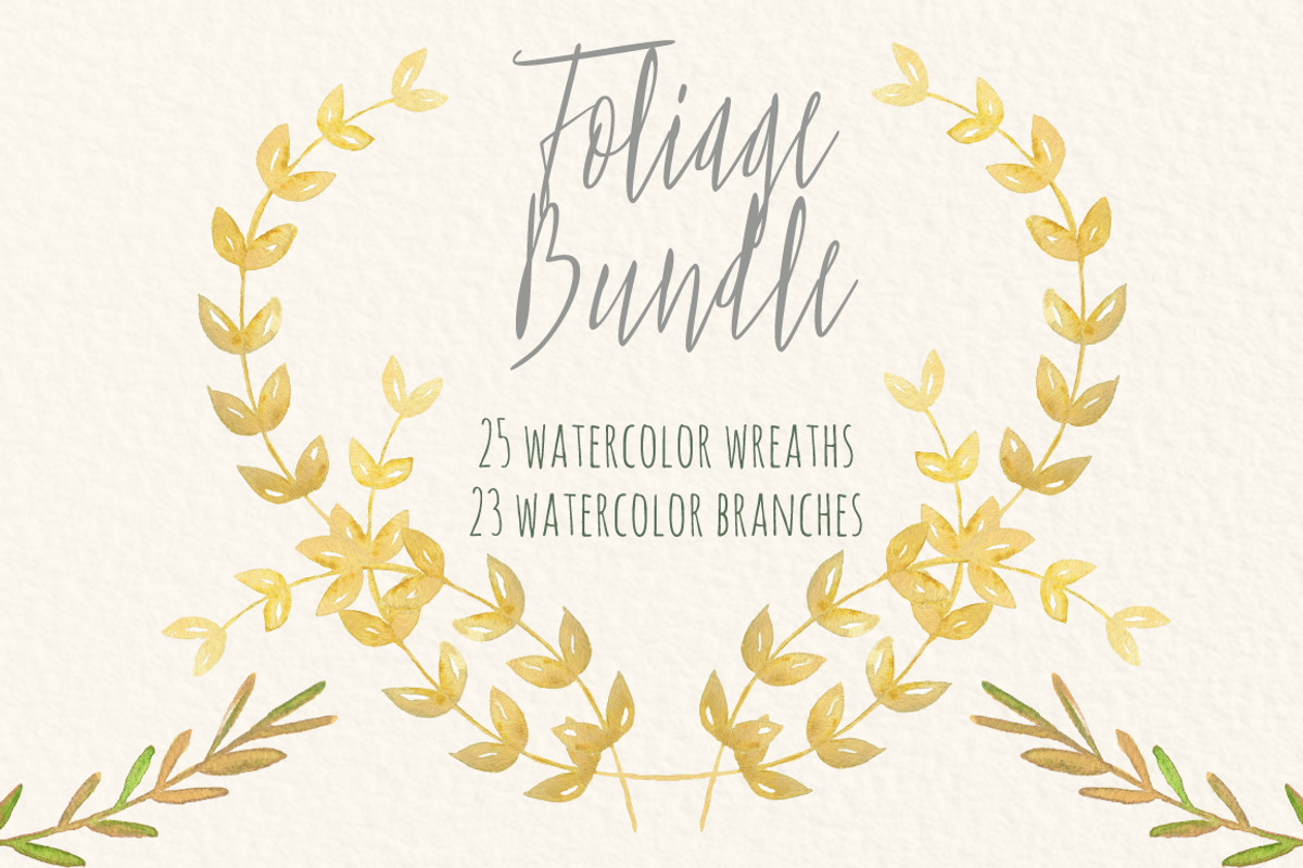 Wreath & branches watercolor, an Illustration by LABFcreations (Photo 8 of 8)
