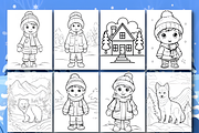 150 Winter Coloring Book for Kids, a Seasonal Illustration by Coco Bloom (Thumbnail 3 of 6)