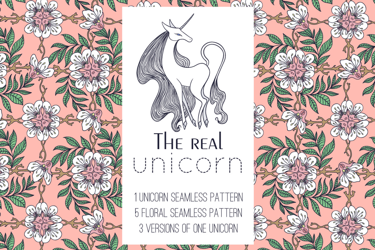 The Real Unicorn, a Pattern Graphic by Apolinarias Art (Photo 1 of 5)