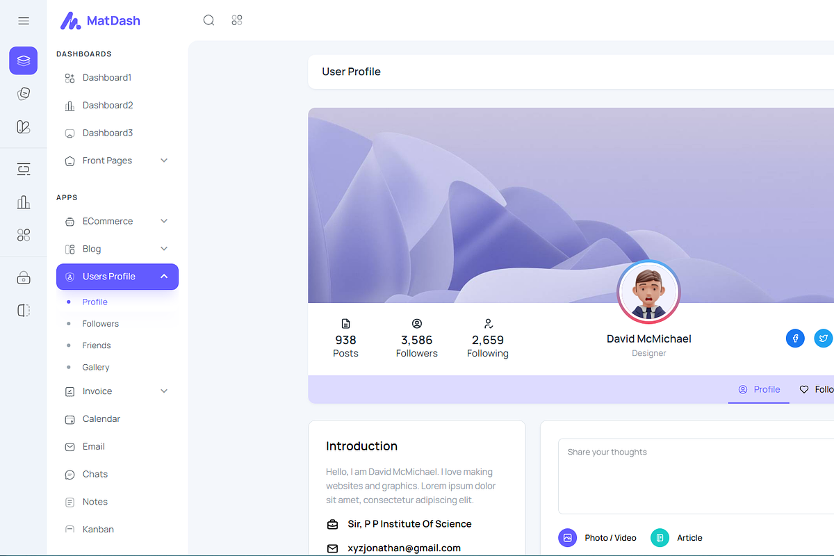 MatDash Vuetify Nuxt Admin Template, a Templates & Theme by AdminMart (Photo 13 of 15)