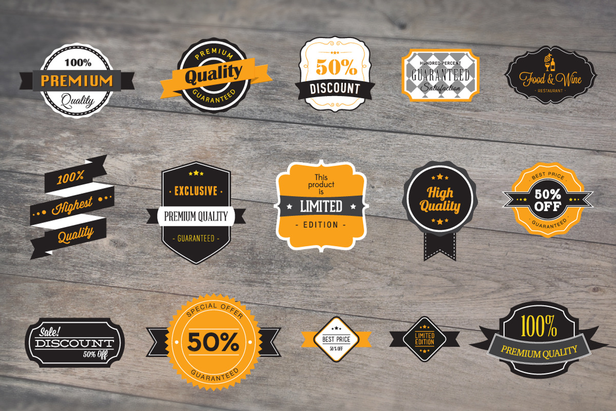 30 Vector Badges preview 2
