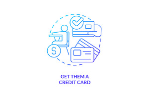 Get them credit card blue gradient, an Icon by IMG Visuals