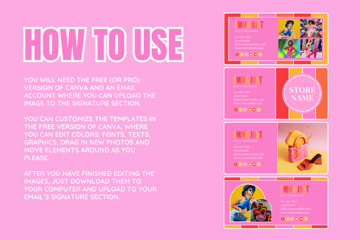 Colorful Email Signature Templates, an Email Template by SunshineStudioBoutique (Photo 3 of 9)