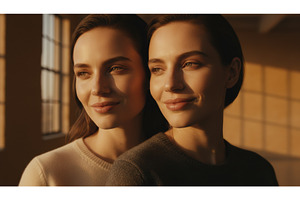 Close up portrait of two women with, a Person Photo by Igor Tichonow