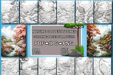 Nature Coolest Scenes Coloring Book, an Animal Illustration by Design Home