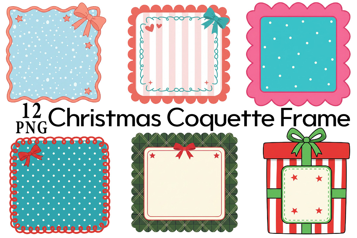 Christmas Coquette Frame Clipart Bun, an Illustration by Daily.Designs (Photo 1 of 4)