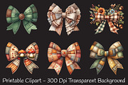 Fall Patchwork Bow Clipart, an Illustration by RobertsArt (Thumbnail 3 of 7)