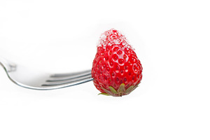 Food and drink containing berry, breakfast, and closeup