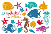 Exotic Underwater Creatures Drawings, a Decorative Illustration by Adiemus (Thumbnail 1 of 9)