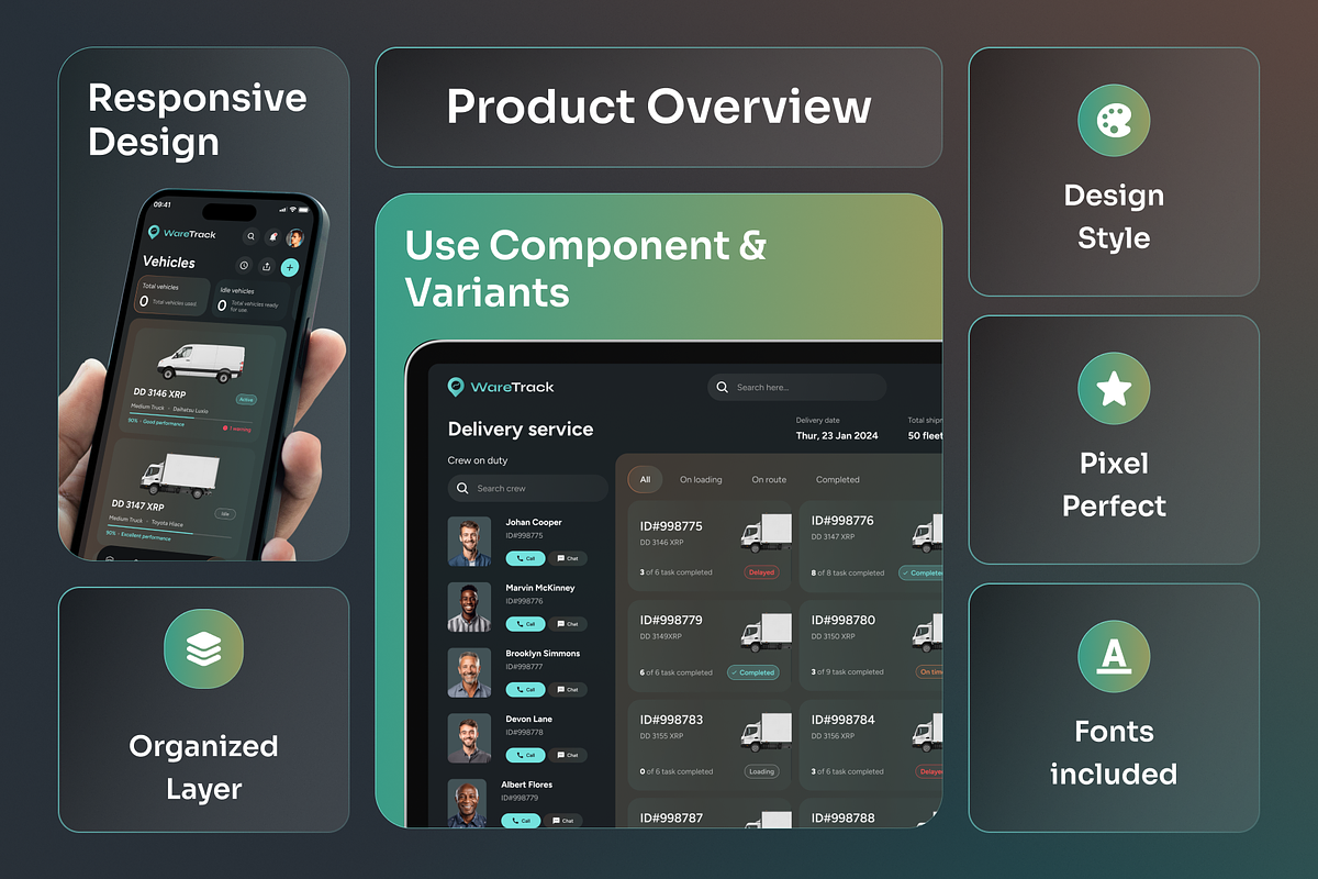 WareTrack - SAAS Warehouse UI Kit, an UI Kit Template by Agensip Design Agency (Photo 3 of 9)