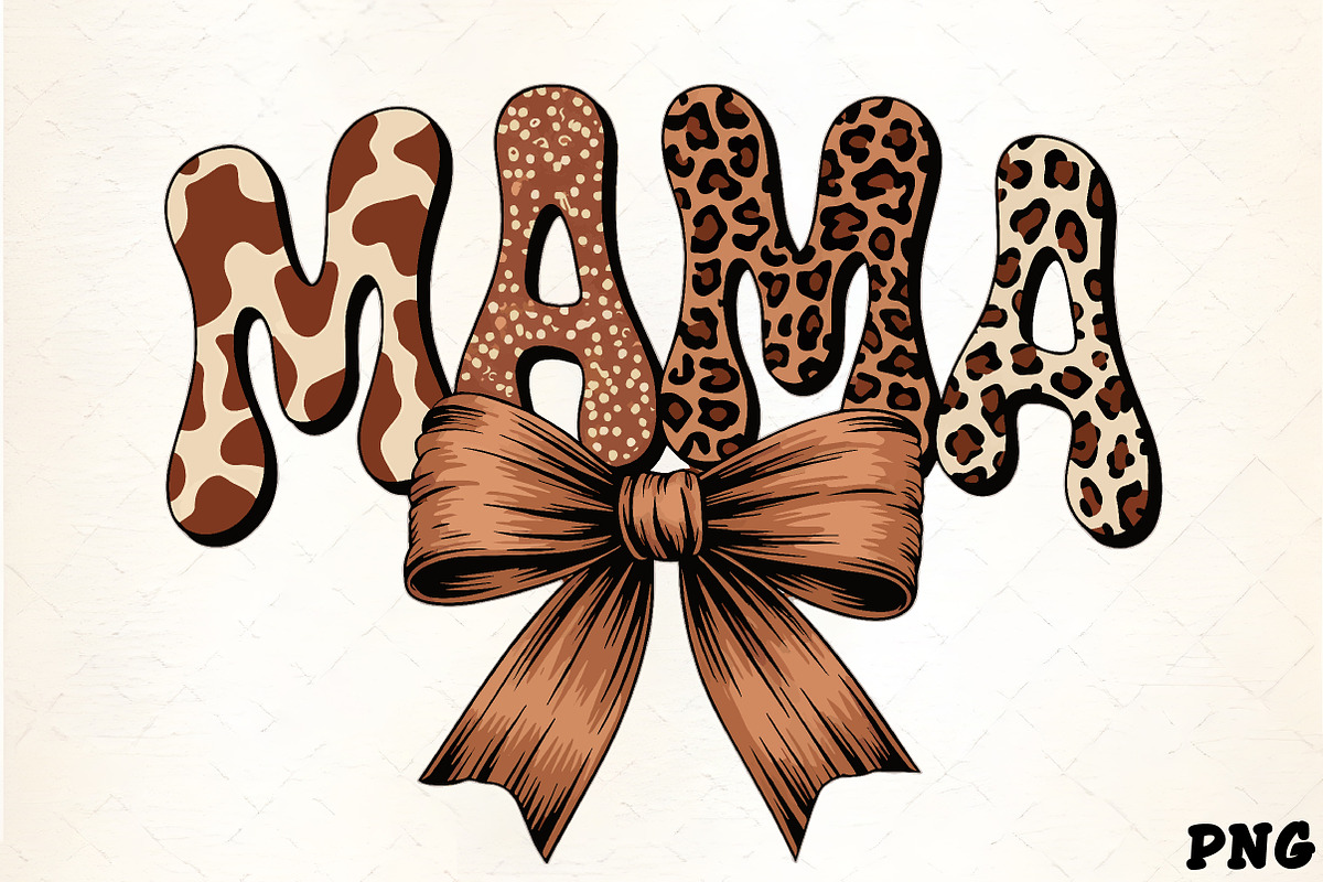 Mama leopard cow print bow mothers, an Illustration by CrexoraLab (Photo 1 of 4)