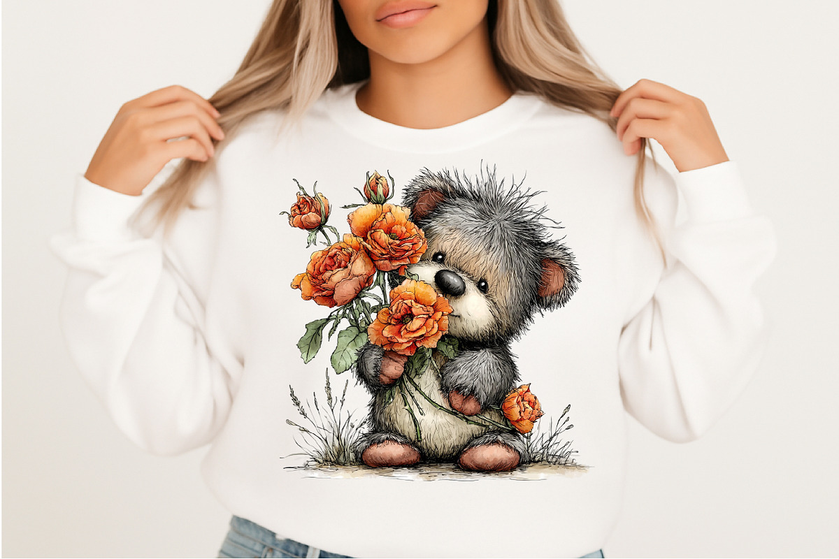 Whimsical Spring Teddy Bear Clipart, an Illustration by Craft Nest (Photo 7 of 11)