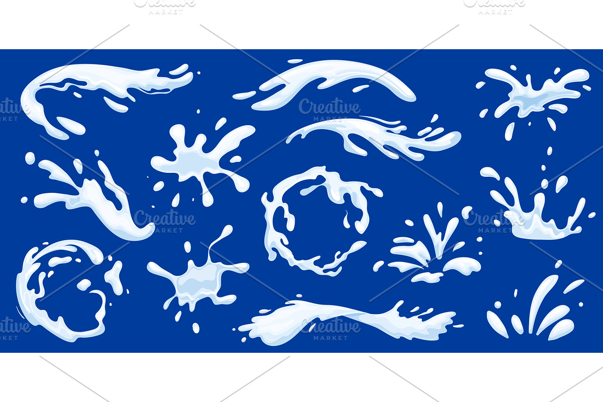 Milk splashes. Cream splash, yogurt, a Food Illustration by Stock-Smart-Start