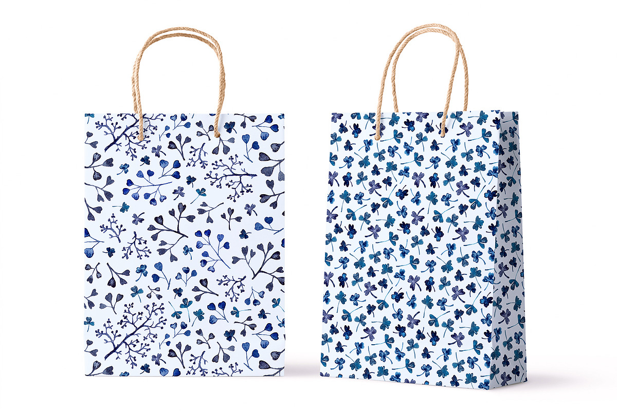Botanical watercolor floral patterns, a Texture Illustration by alenaganzhela (Photo 5 of 8)