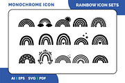Rainbow Icon Set Minimalist, an Outline Icon by Fontmine Studio (Thumbnail 1 of 3)