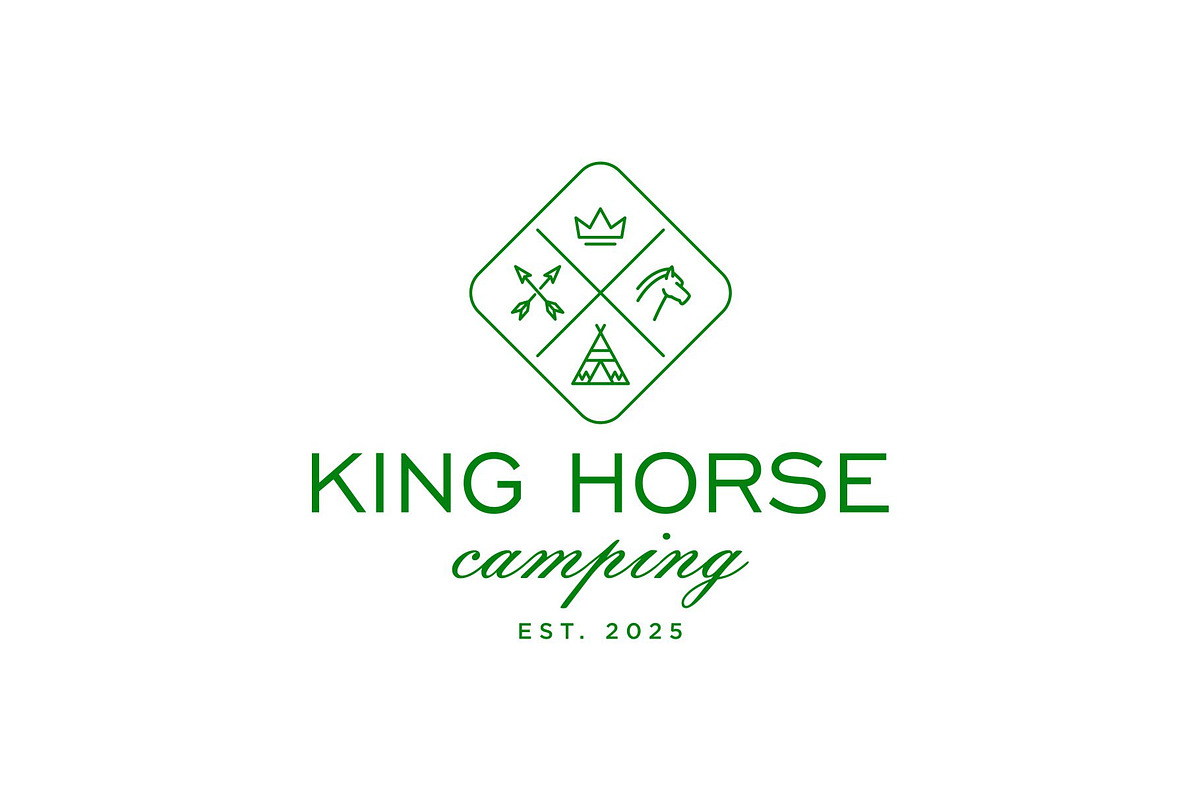 Vintage Retro Horse Camping Logo
