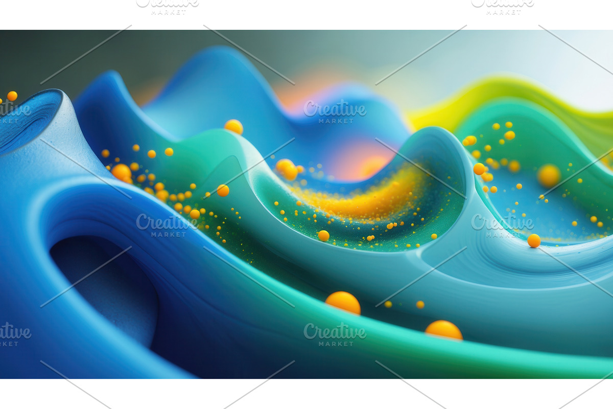 Abstract 3D waves in vibrant blue, an Illustration by tilialucida