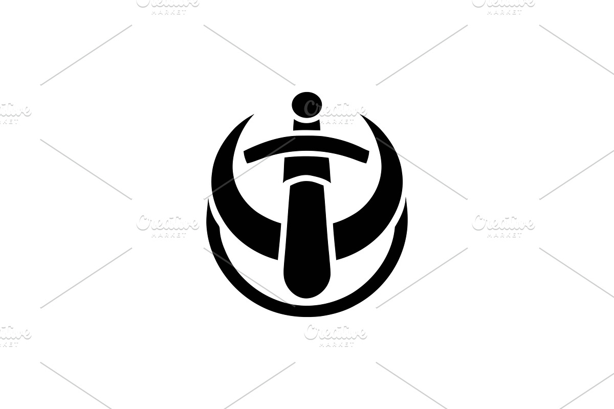 Emblem Crescent And Sword Vector, a Branding & Logo Template by Vectorium Studio (Photo 1 of 2)