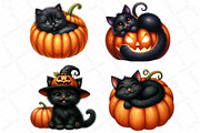 Black Cat in Pumpkin Halloween, an Illustration by DreamPrint404 (Thumbnail 4 of 4)