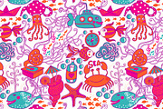 Pattern with underwater life, a Pattern Graphic by Markovka (Thumbnail 4 of 4)