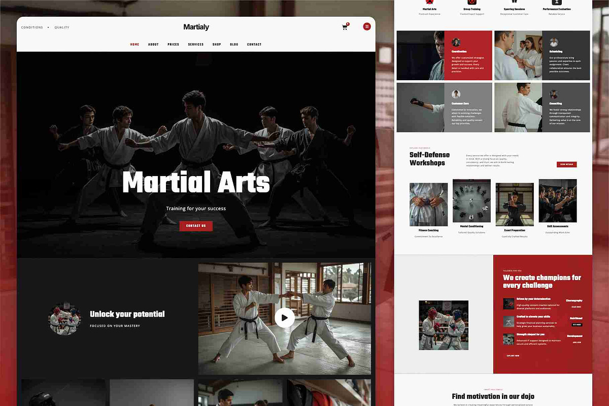 Martial Arts WordPress Theme, a WordPress Template by Nicdark Themes (Photo 2 of 4)