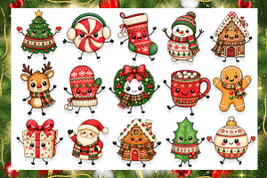 Cute Christmas Doodle Clipart, a Seasonal Illustration by CreationArt