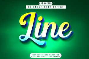 Line Vector 3d Editable Text Effec