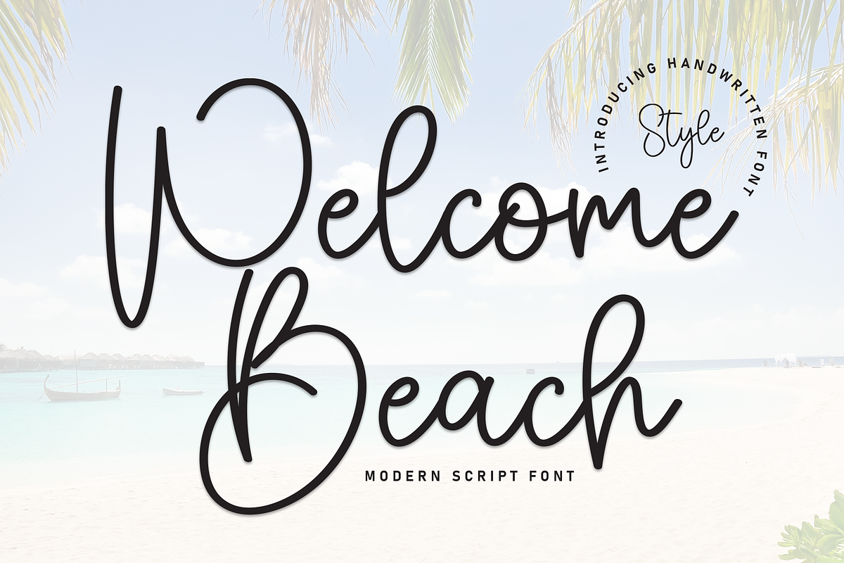Welcome Beach | Script Font, a Handwritten Font by Scratchones (Photo 1 of 8)