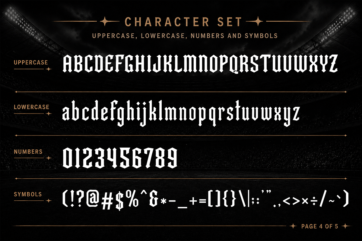 Ironclad - Gothic Sports DisplayFont, a Blackletter Font by overlaytemplates (Photo 4 of 5)