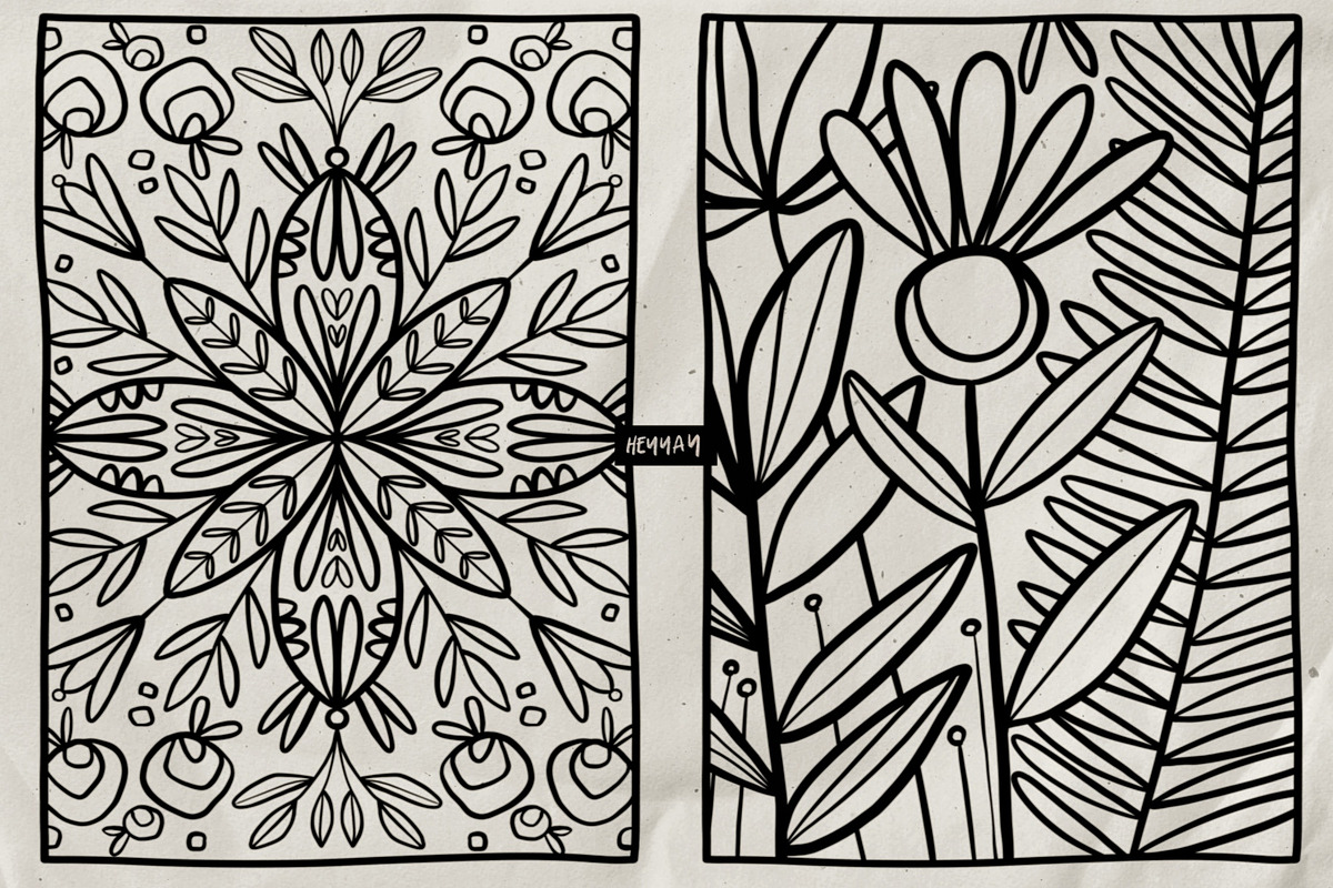 NATURE coloring pages, a Texture Illustration by HEYYAY (Photo 5 of 9)