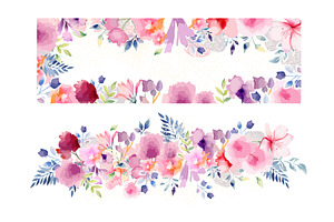 Delicate frame with pink flowers, an Illustration by Nenahliadava Design