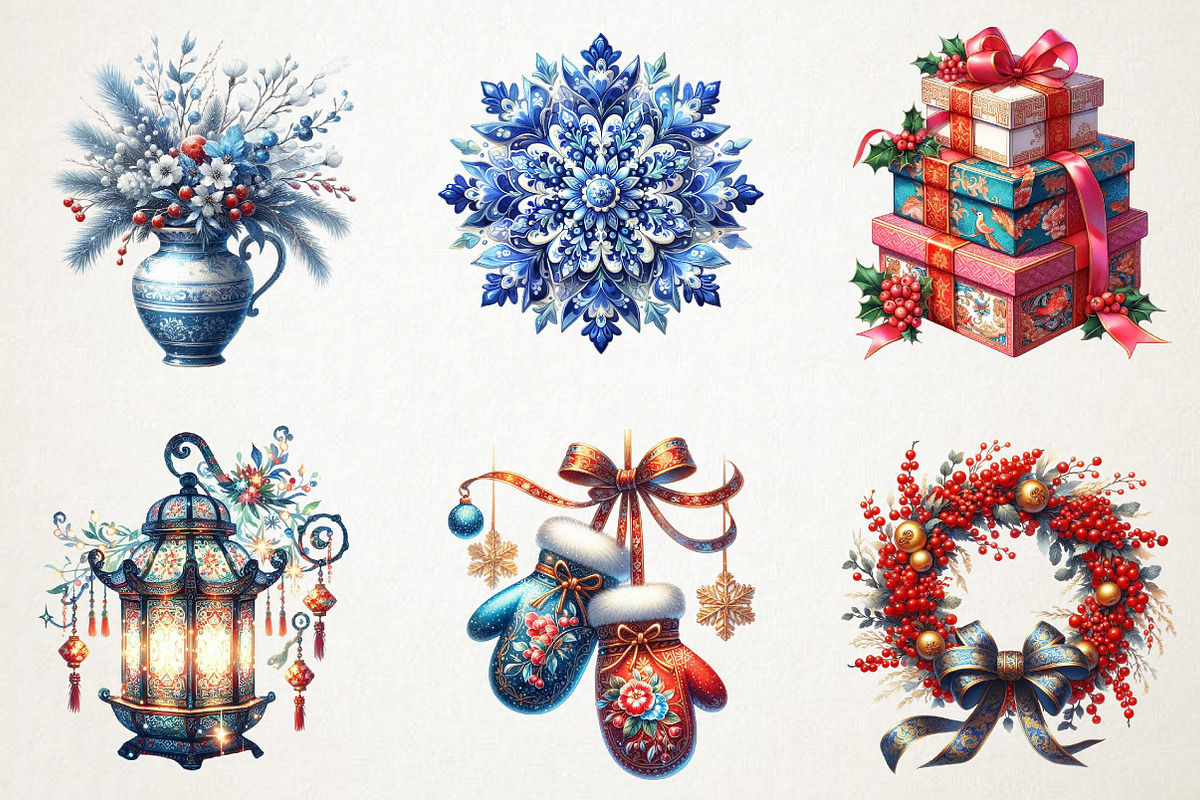 Christmas Chinoiserie Sublimation PN, an Illustration by RobertsArt (Photo 5 of 7)