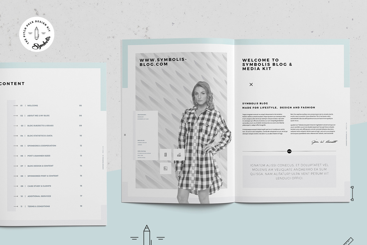Symbolis Blogger Media Kit, a Stationery Template by Egotype (Photo 3 of 15)