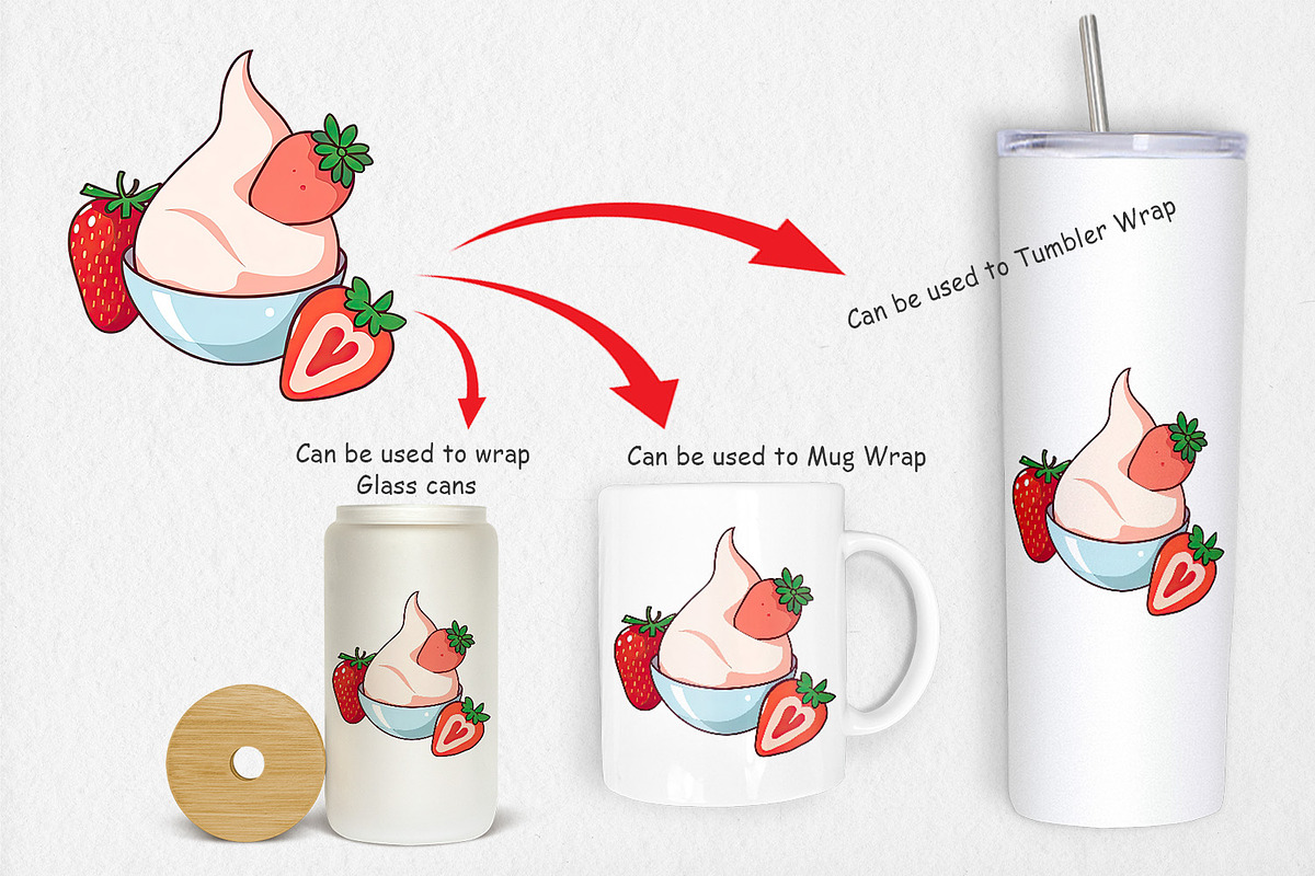 Strawberry Scoop Clipart, a Graphic by Artnoy (Photo 3 of 5)