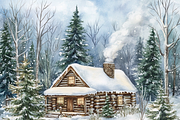 Rustic Christmas Cabin, a Background Graphic by Printable Treasure (Thumbnail 5 of 7)