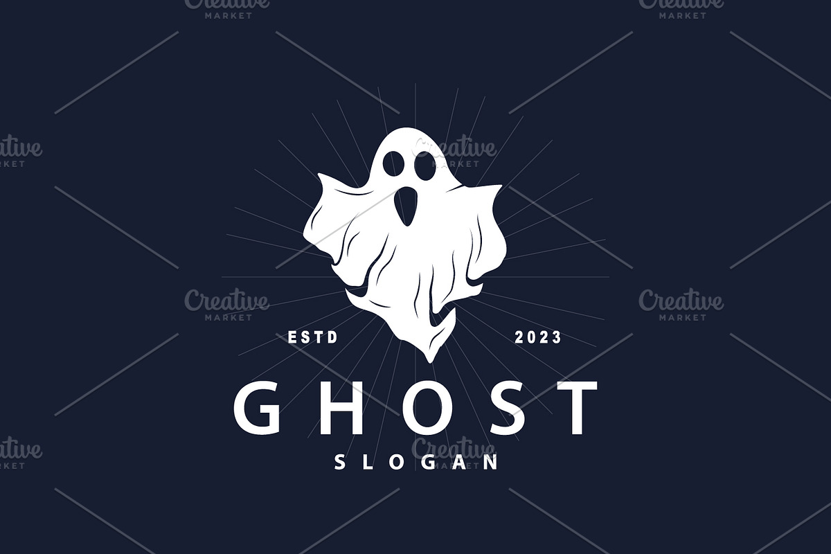 Spooky Ghost Logo Simple Halloween, a Branding & Logo Template by Maylianaw28